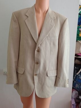 Beige Men's Blazer - Classic Tailored Suit Jacket By Winston Hill